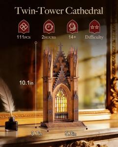 Puzzle 3D 111 piese - Twin-Tower Cathedral