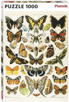 Puzzle - Adolphe Millot - Butterflies and Moths, 1000 piese