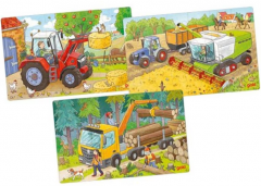 Puzzle din lemn - Vehicule, 24 piese (mai multe modele, pret pe bucata)
