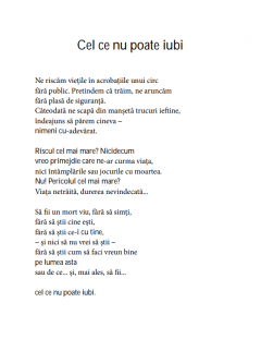 Cel ce nu poate iubi