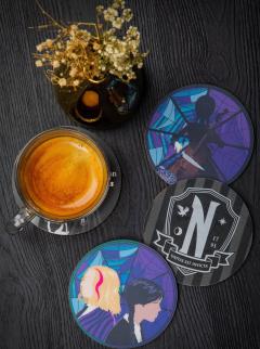 Set 4 suporturi de pahare - Wednesday - Emblems