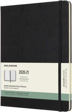 Agenda 2020-2021 - Moleskine 18-Month Weekly Notebook Planner - Black, X-Large, Hard Cover