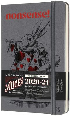 Agenda 2020-2021 - Alice's Adventures in Wonderland - Moleskine 18-Month Weekly Planner - Rabbit Theme, Pocket, Hard Cover