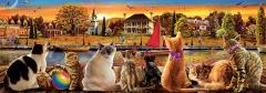 Puzzle 1000 piese - Panorma - Cats in the Quay