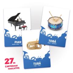27 de cartonase educative - Instrumente muzicale