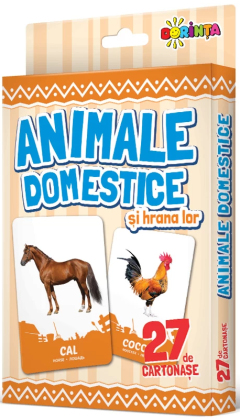 27 de cartonase educative - Animale domestice si hrana lor