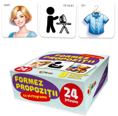 Joc educativ - Formez prepozitii cu pictograme