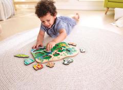 Puzzle din lemn - Wild Animals Peg Puzzle