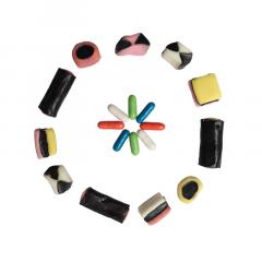 Galetusa cu bomboane cu aroma de lemn dulce asortate - Reglisses assortis