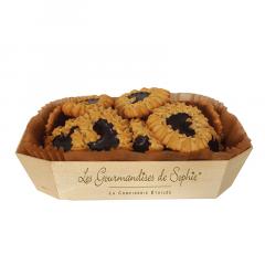 Cosulet cu biscuiti in forma de inima  ( ciocolata neagra) - Barquette sables coeur (chocolat noir)