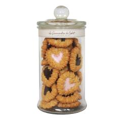 Borcan cu biscuiti  in forma de inima asortiment - sables coeur assorti
