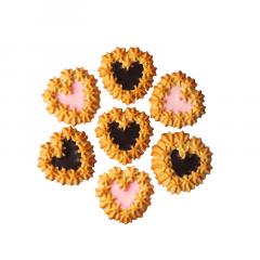 Borcan cu biscuiti  in forma de inima asortiment - sables coeur assorti