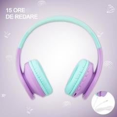 Casti pentru copii, wireless P1 - Teal Purple