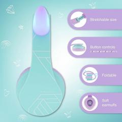 Casti pentru copii wireless,P2 - Kids Cat Ears, Purple/Teal