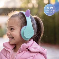 Casti pentru copii wireless,P2 - Kids Cat Ears, Purple/Teal