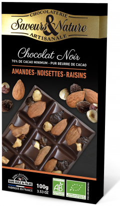 Ciocolata neagra cu migdale - Table Incrustee Noir Mendiant BIO