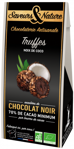 Trufe ciocolata neagra si cocos - Truffes Coco BIO