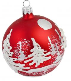 Glob - Rosu mat cu brazi 3D