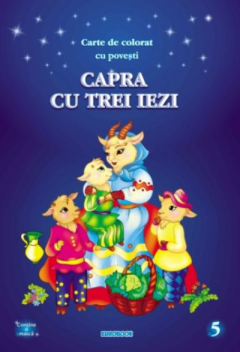 Capra cu trei iezi. Carte de colorat cu povesti