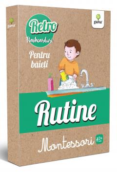 Retro flashcarduri - Rutine Montessori pentru baieti