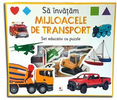 Sa invatam mijloacele de transport. Set educativ cu puzzle