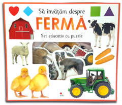 Sa invatam despre ferma. Set educativ cu puzzle