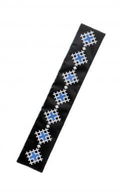 Semn de carte brodat Motiv Rosu, Albastru - Doua culori