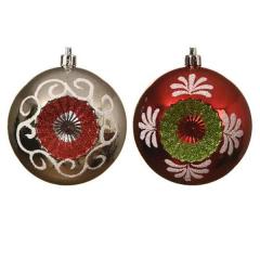 Glob decorativ - Deco Baubles - Silver and Red - mai multe culori