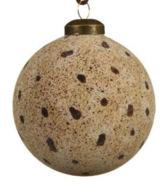 Set 3 globuri - Bauble with Sugar Finish Dots - Off-White