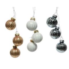Globuri decorative - Bauble Bundle - Blue Stone, Wool White, Warm Beige - mai multe culori