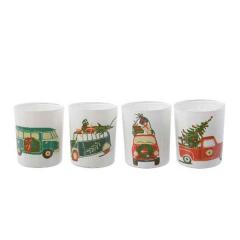 Lumanare decorativa - Wax in Glass Car Design - White and Colours - mai multe modele