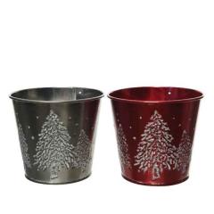 Suport lumanare - Iron Bucket Tree - Red, Silver - doua culori - pret pe bucata