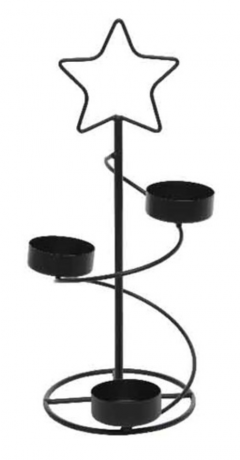 Suport pentru lumanari - Iron Tlighth Spiral - Black Matt