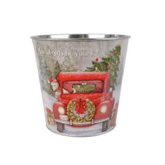 Ghiveci decorativ mediu - Christmas Planter - Car and Dog