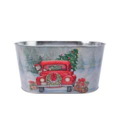 Ghiveci decorativ - Christmas Planter - Car and Dog