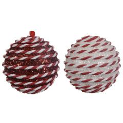 Glob decorativ - Bauble with Hanger - White Red and Red White - mai multe culori