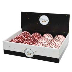 Glob decorativ - Bauble with Hanger - White Red and Red White - mai multe culori