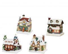 Decoratiune de Craciun - Led and Optical Fiber House - mai multe modele