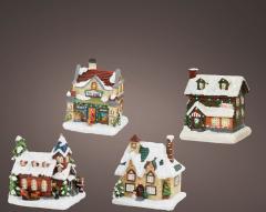 Decoratiune de Craciun - Led and Optical Fiber House - mai multe modele