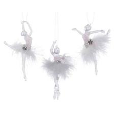 Ornament brad - Ballerina with Hanger - Transparent and White - mai multe modele