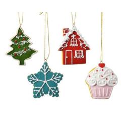 Ornament brad - Cookie with Hanger - Green, Pink, Blue, Red - mai multe modele