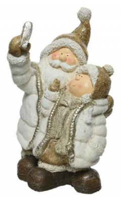 Figurina decorativa - Santa with Child Selfie