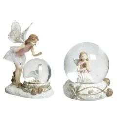 Glob decorativ - Snowball with Fairy - Soft Pink - mai multe modele