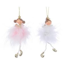 Ornament brad - Angel with Hanger - White and Soft Pink - mai multe culori
