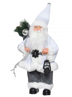 Figurina decorativa - White Santa with Lamp - doua modele - pret pe bucata