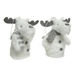 Figurina decorativa - Deer with Scarf - White and Grey - mai multe modele