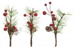 Ornament brad - Berry Hanger with Pine - Red - mai multe modele