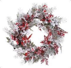 Decoratiune - Wreath Mix Berries Snow - Green and White