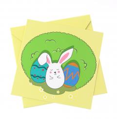 Felicitare - Iepure si oua de Paste