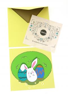 Felicitare - Iepure si oua de Paste